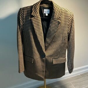 Nine West Women's Houndstooth Blazer - Black and Brown